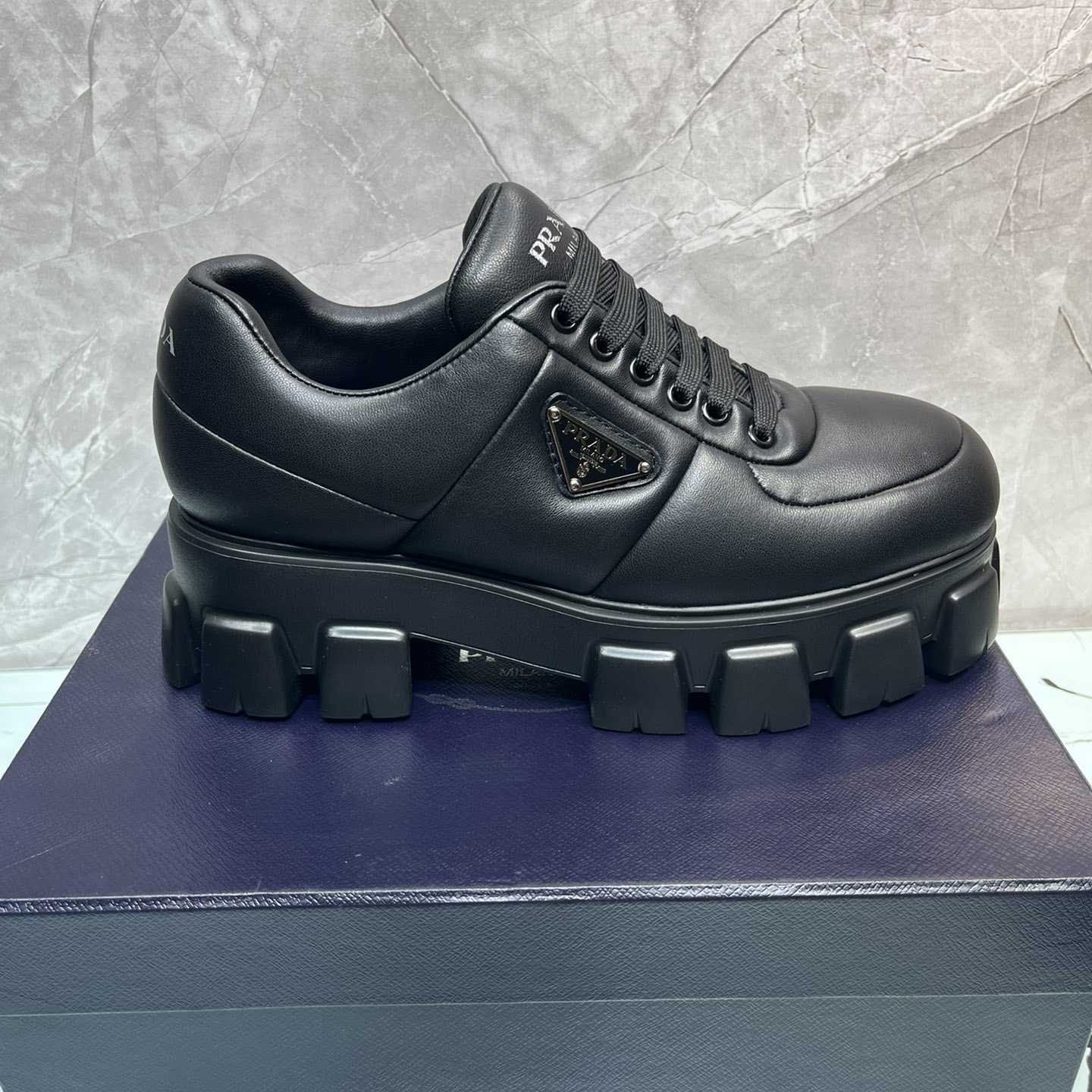 Prada Padded Nappa Leather Lace-up Shoes - DesignerGu