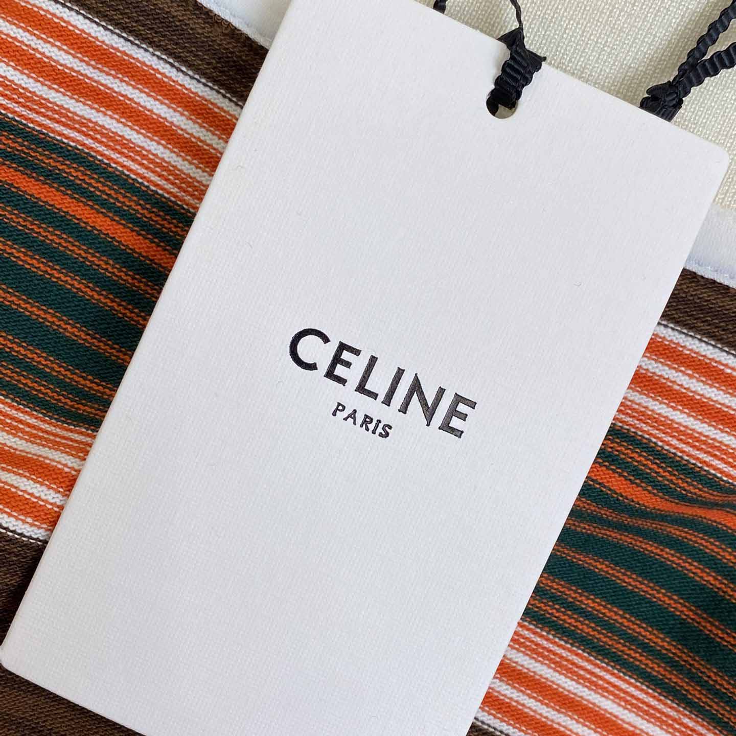 Celine Triomphe Cropped Polo Shirt In Striped Cotton - DesignerGu