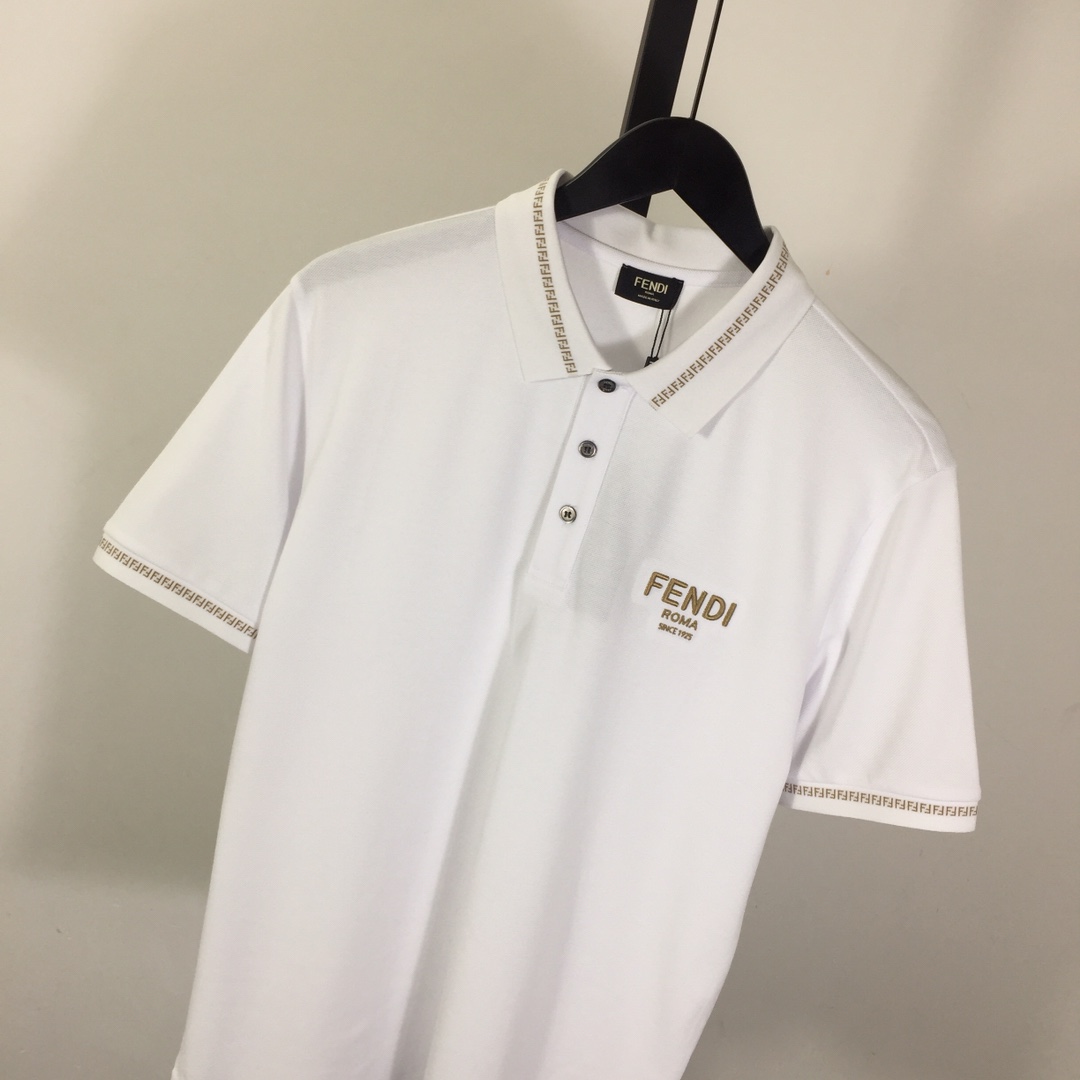 Fendi Logo Cotton Polo Shirt - DesignerGu