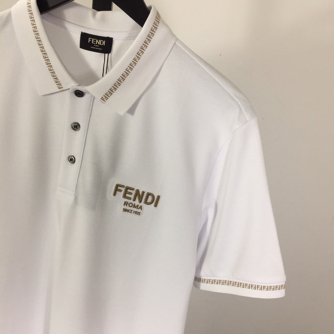 Fendi Logo Cotton Polo Shirt - DesignerGu