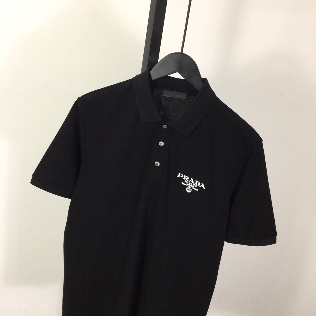 Prada Logo Cotton Polo Shirt - DesignerGu