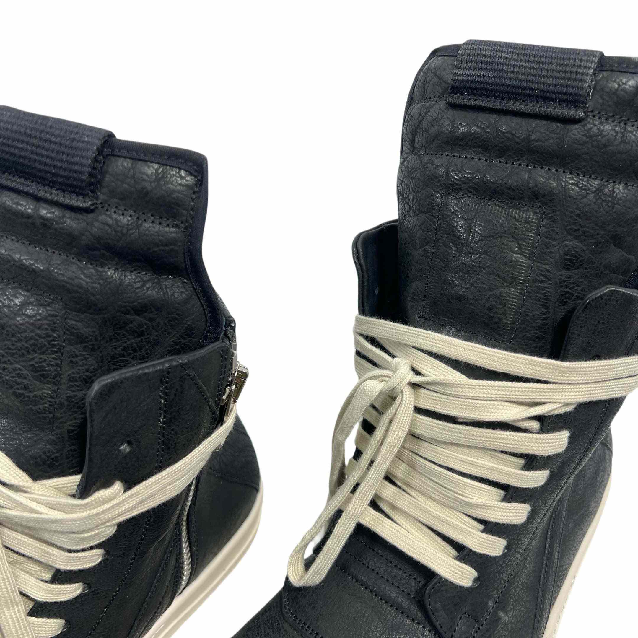 Rick Owens Leather High-Top Sneakers - DesignerGu