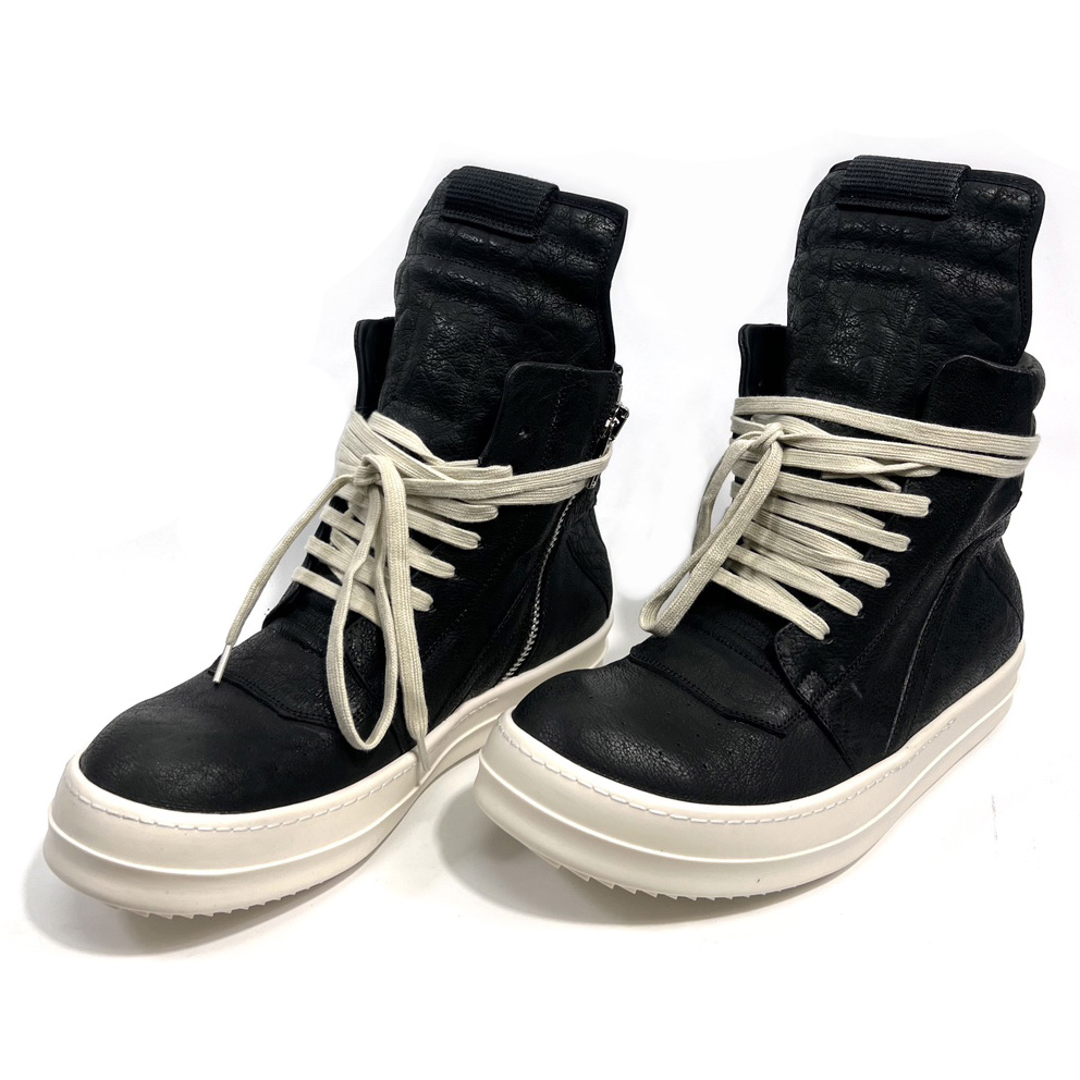 Rick Owens Leather High-Top Sneakers - DesignerGu