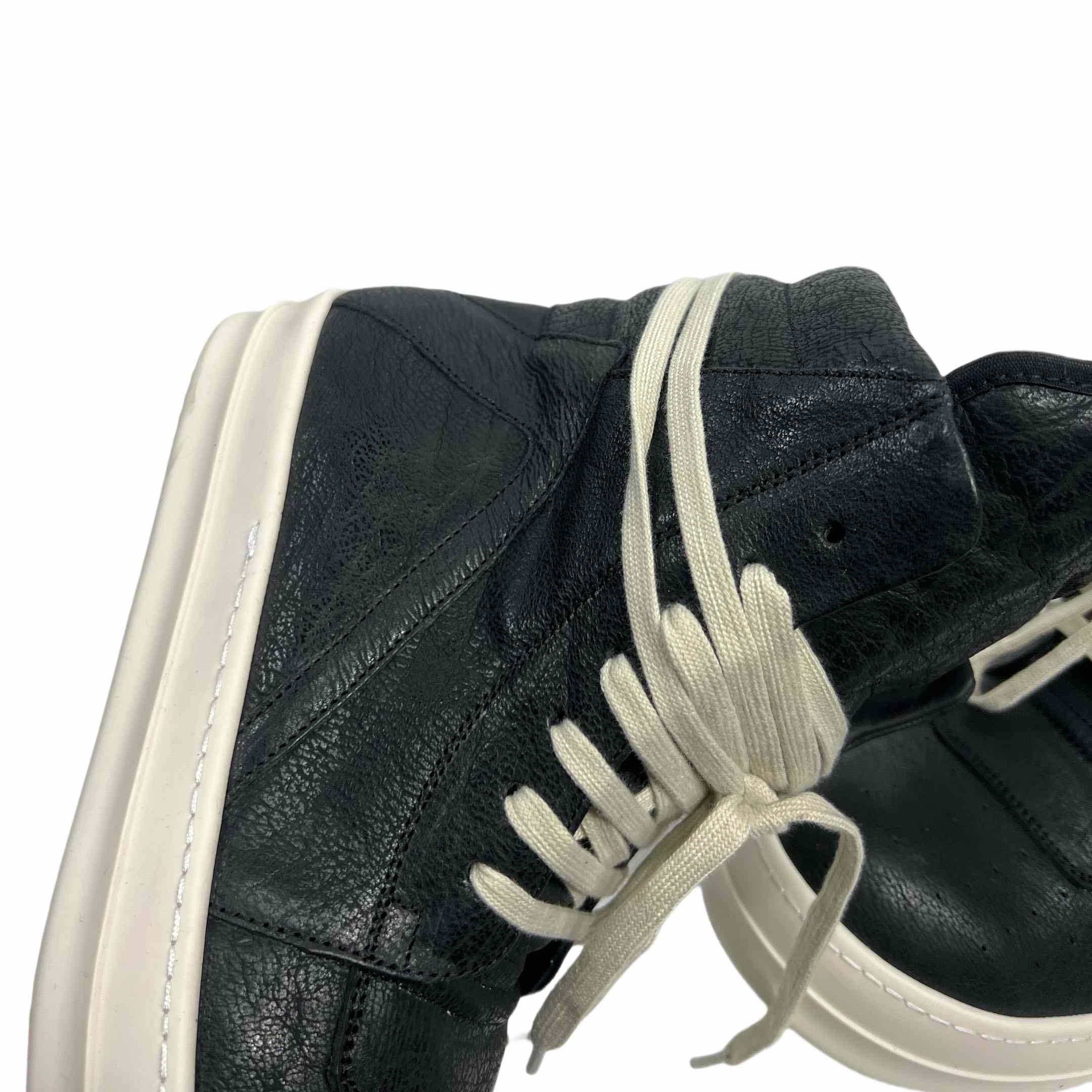 Rick Owens Leather High-Top Sneakers - DesignerGu