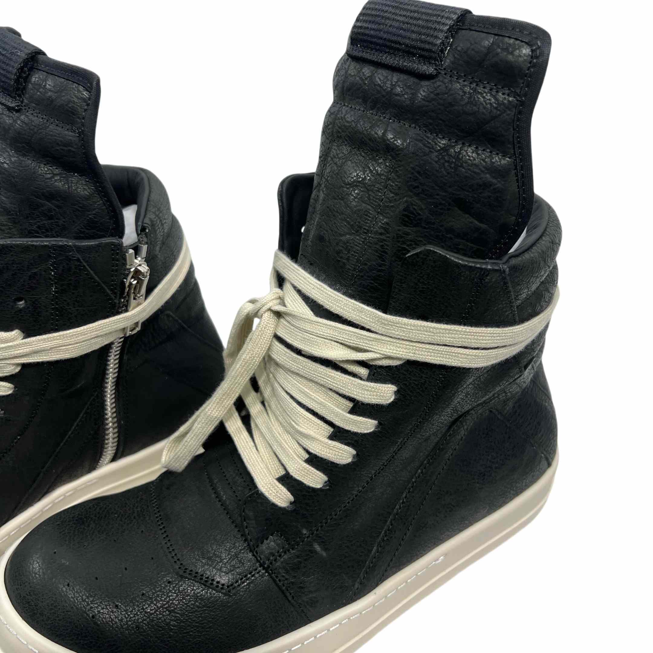 Rick Owens Leather High-Top Sneakers - DesignerGu