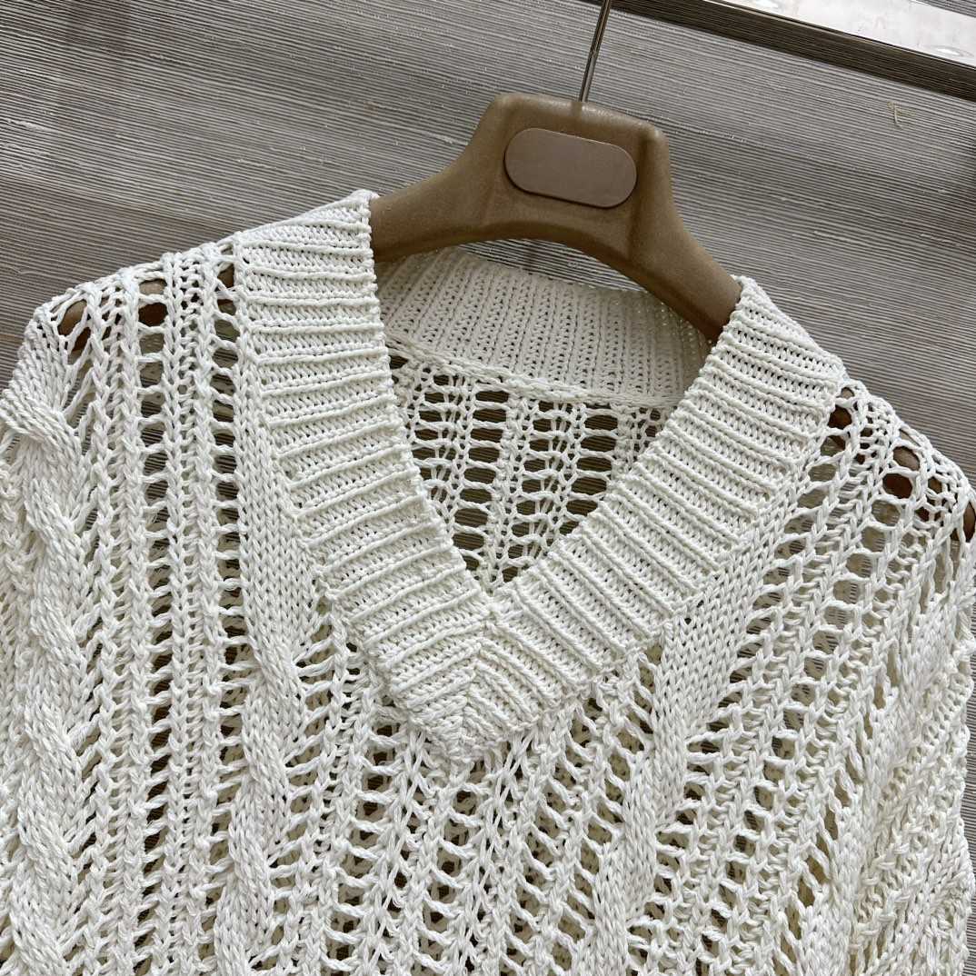 Brunello Cucinelli Jute And Cotton Cable & Mesh Sweater - DesignerGu