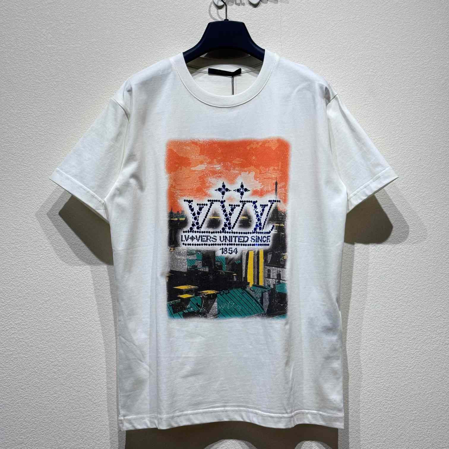 Louis Vuitton Embellished Graphic Cotton T-Shirt   1AHCKN - DesignerGu