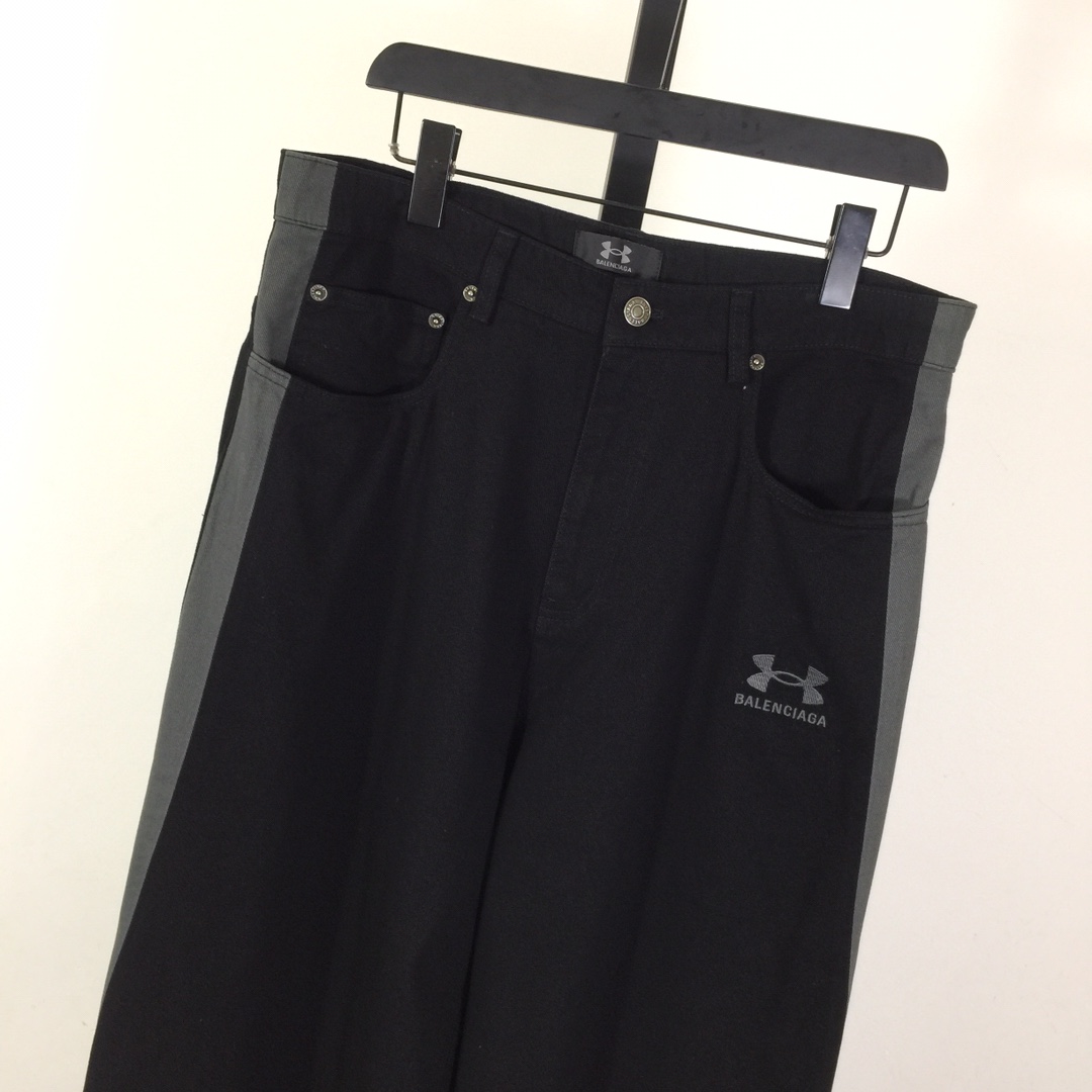 Balenciaga Under Armour® Tracksuit Denim Pants In Black  - DesignerGu