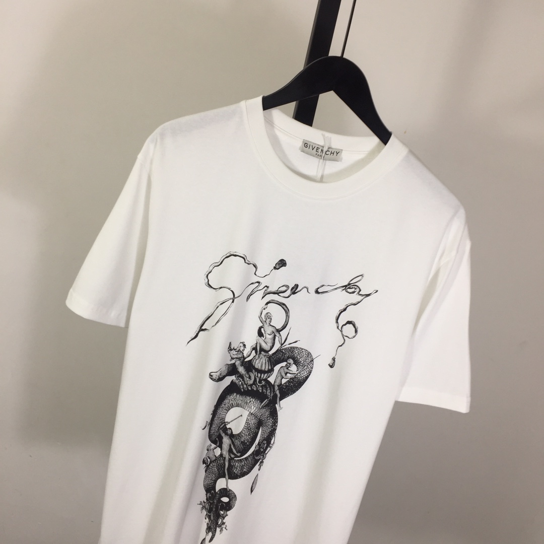 Givenchy T-shirt In Cotton With Chandelier And Snake Print - DesignerGu