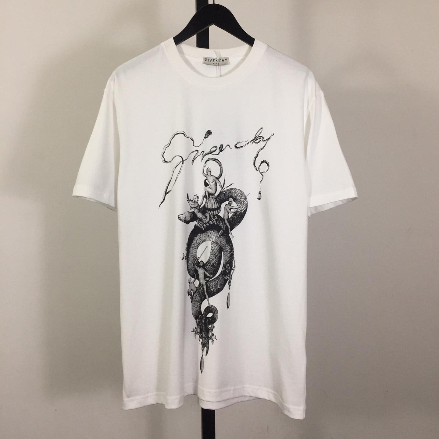 Givenchy T-shirt In Cotton With Chandelier And Snake Print - DesignerGu