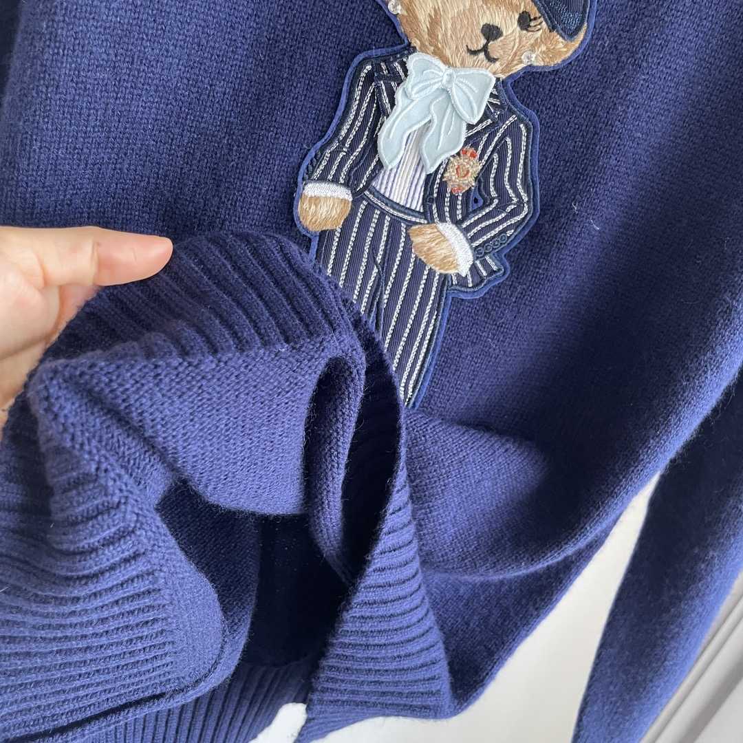 Ralph Lauren Cricket Polo Bear Silk Sweater - DesignerGu