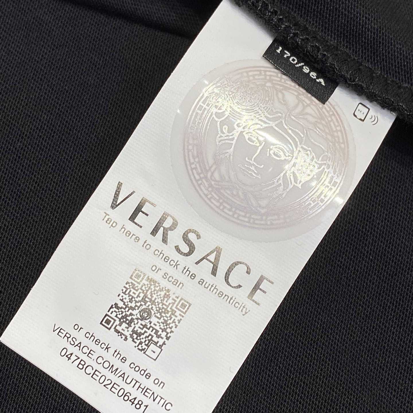 Versace Crystal Starfish Blason T-Shirt Black  - DesignerGu