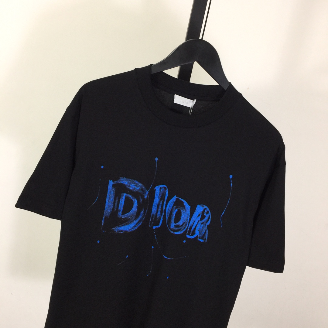 Dior Logo Cotton T-Shirt  - DesignerGu