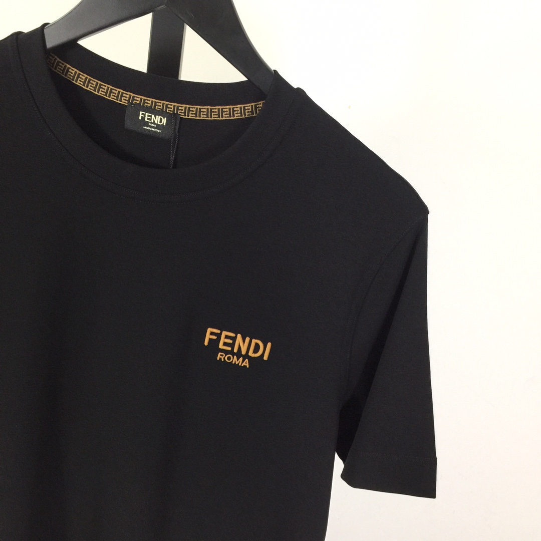 Fendi Cotton Jersey T-shirt With Embroidery - DesignerGu