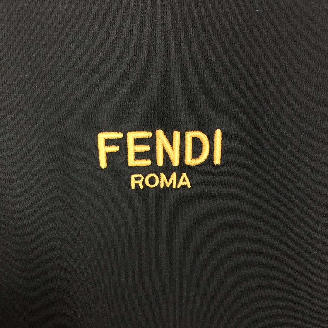 Fendi Cotton Jersey T-shirt With Embroidery - DesignerGu