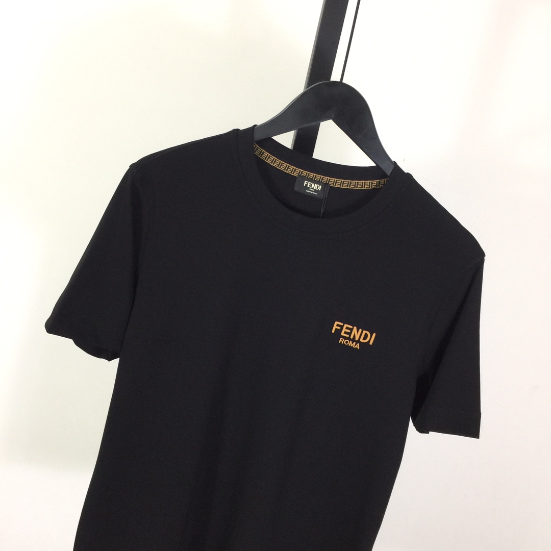 Fendi Cotton Jersey T-shirt With Embroidery - DesignerGu