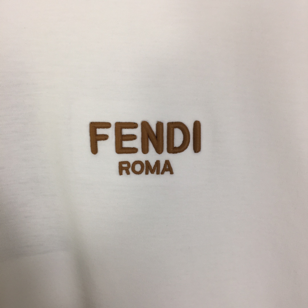 Fendi Cotton Jersey T-shirt With Embroidery - DesignerGu