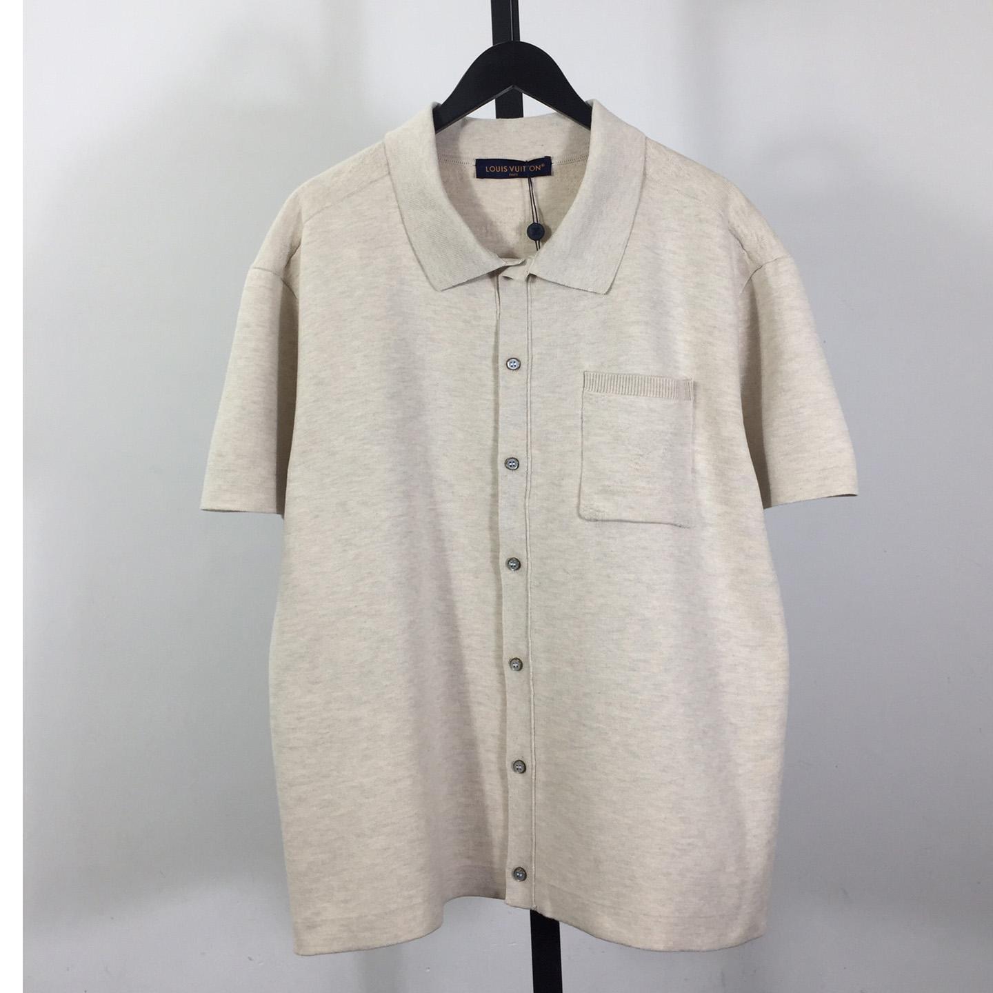 Louis Vuitton Monogram Embossed Short-Sleeved Knit Shirt - DesignerGu