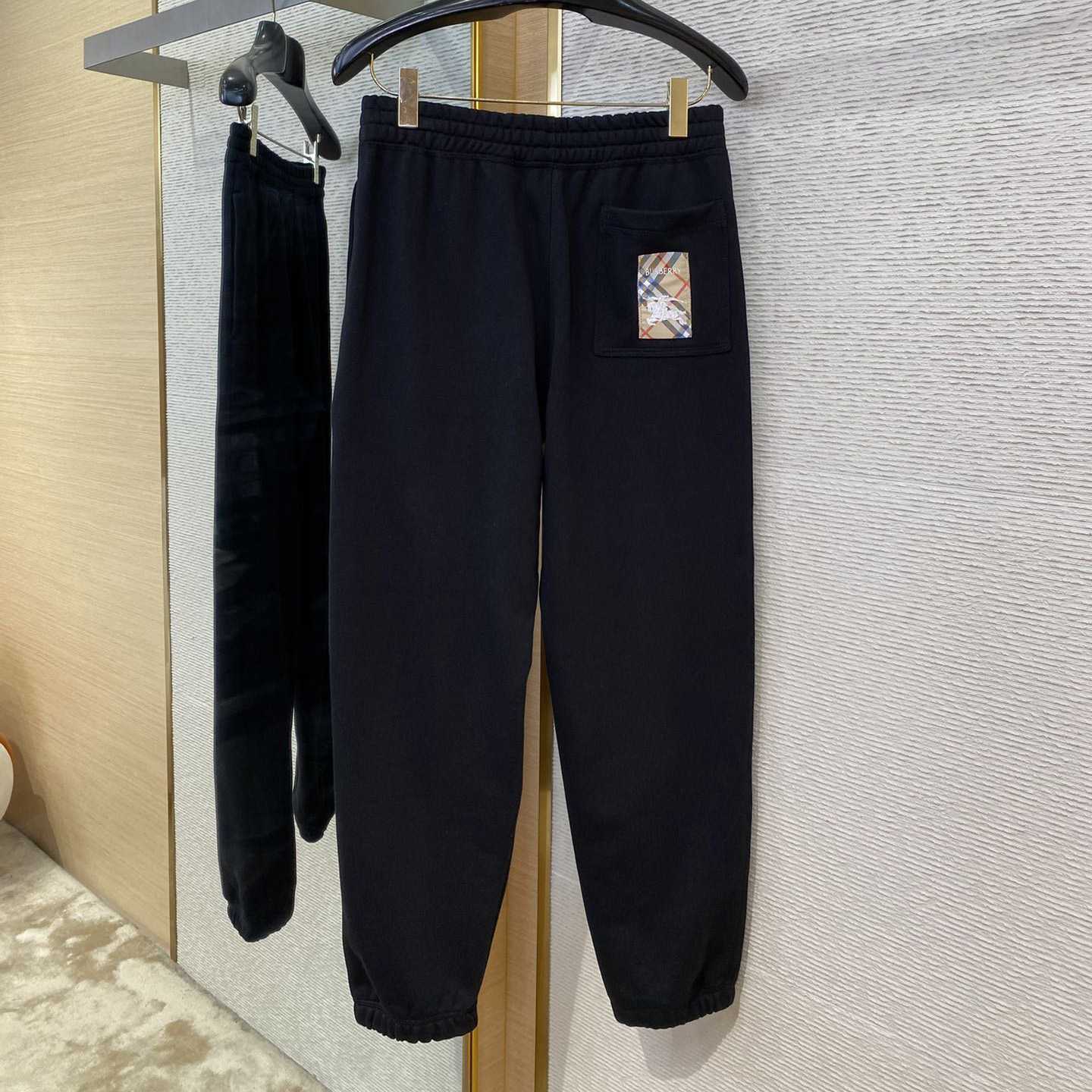 Burberry Check Label Cotton Jogging Pants - DesignerGu