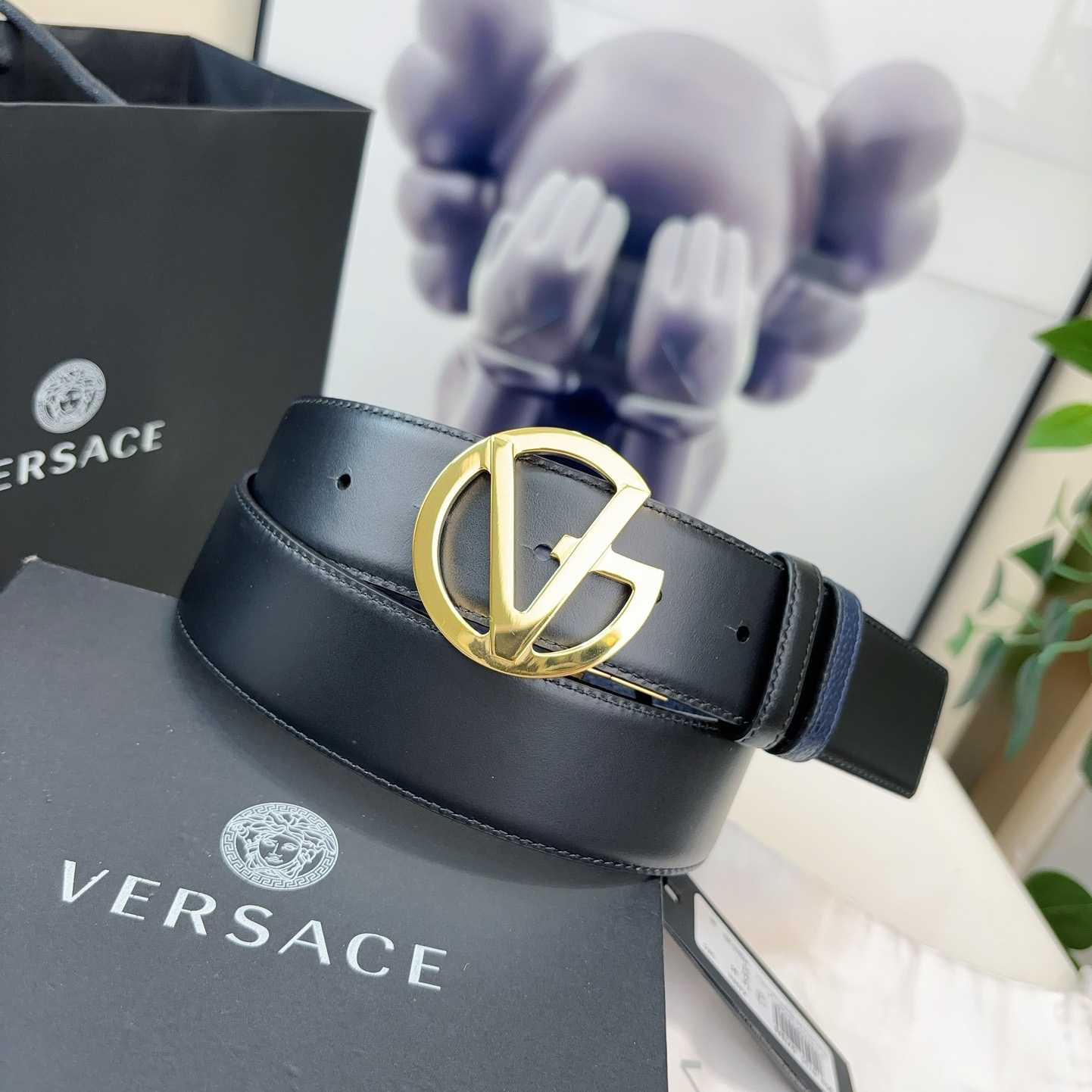 Versace Leather Belt   40mm - DesignerGu